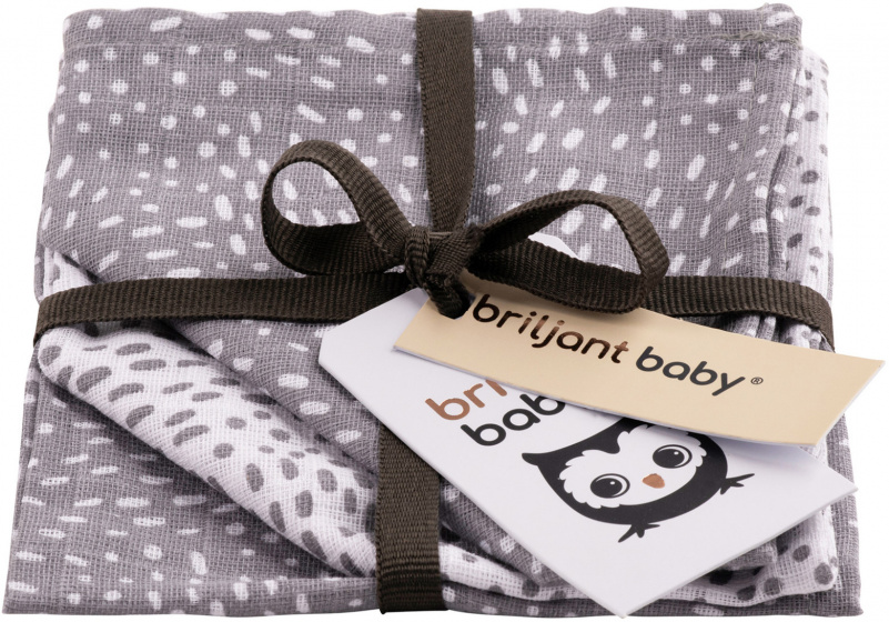 Briljant Baby uteráky Minimal Dots 30 cm sivá/biela 3 kusy
