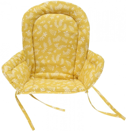 chair pad natural 23x34x25cm cotton yellow