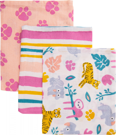 washcloth Jungle Dusk 17 x 20 cm cotton 3 pieces