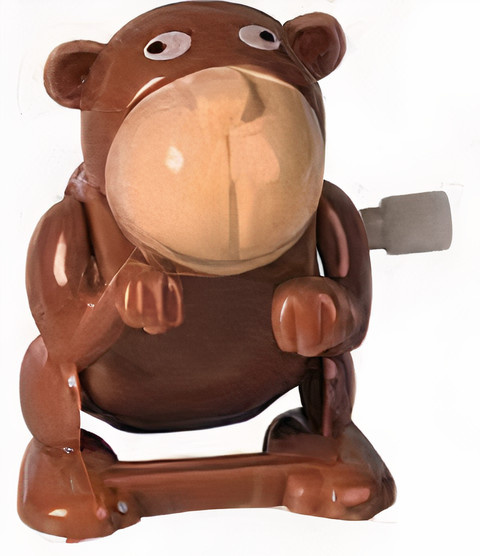 wind-up figure Aap 4 x 5 cm brown