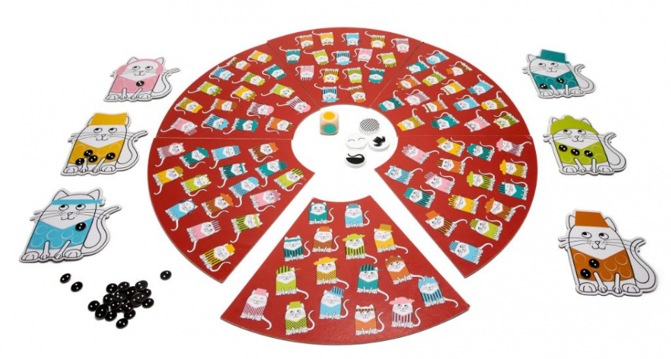 BS Toys kinderspel poezen met hoeden 60 cm karton rood