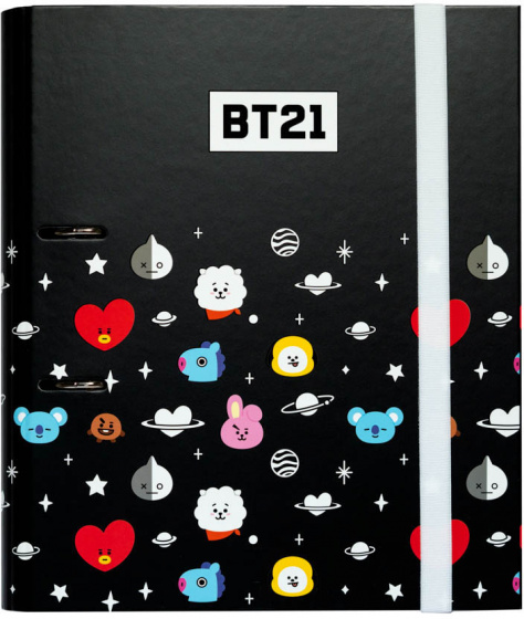 BT21 ringband junior 2 rings a4 32 x 28 cm karton zwart/wit