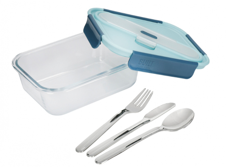 Built NY obedár Retro 900 ml sklo aqua/modrá 2-diel