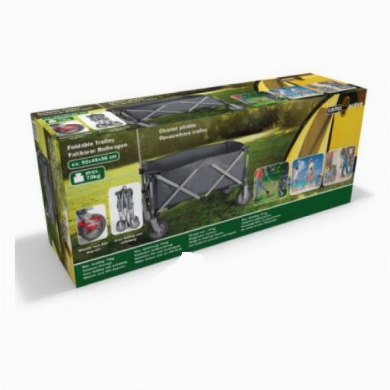 foldable trolley 90x48x56 cm grey
