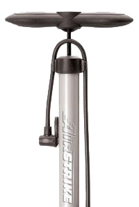 Car Plus fietspomp met manometer staal 58 cm zilver/zwart