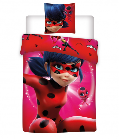 Carbotex dekbedovertrek lady bug 140 x 200 cm katoen rood
