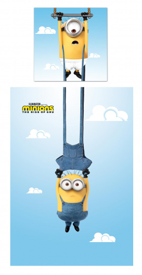 Carbotex dekbedovertrek minions junior 140 x 200 cm katoen blauw
