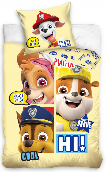 Carbotex dekbedovertrek Paw Patrol 100 x 135 cm katoen geel Carbotex dekbedovertrek Paw Patrol 100 x 135 cm katoen geel