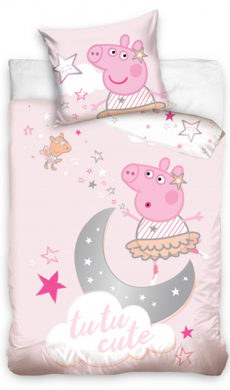 duvet cover Peppa Pig 100 x 135 cm cotton pink