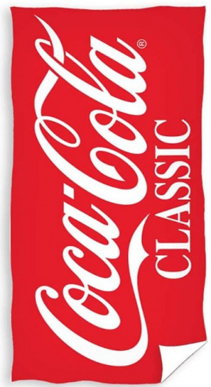 Carbotex strandlaken coca cola junior 140 x 70 cm katoen rood