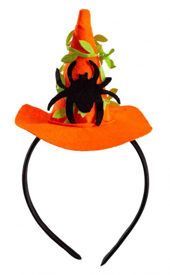 Carnival Toys čelenka klobúk spider junior 9,5 cm filc oranžová