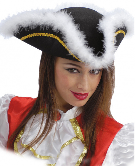 Carnival Toys trojdierkový klobúk filc/plyš čierno/biely jednoveľkosť