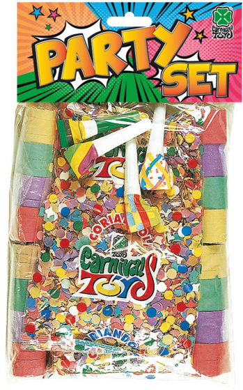 Carnival Toys párty set junior 7 mm papier biely/zelený 12 ks