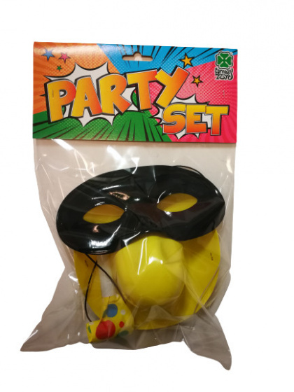 Párty set Carnival Toys junior žltá/čierna 3dielna