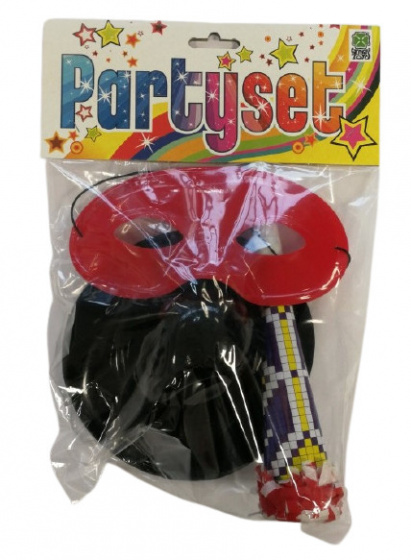 Párty set Carnival Toys junior kartón červený/čierny 3dielny