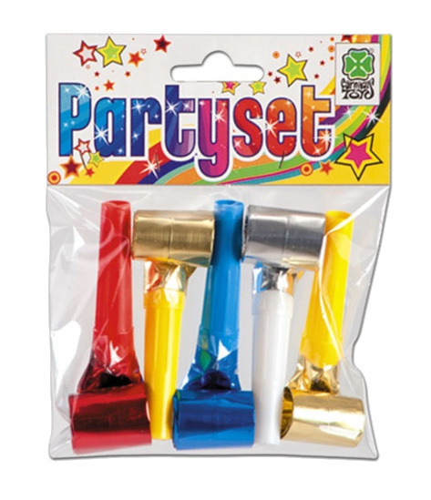 Carnival Toys party klaksóny Metalický papier 5 ks