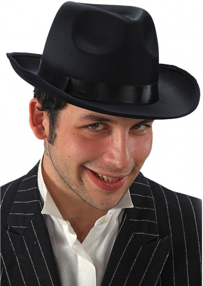 Carnival Toys gangsterský klobúk pánsky 59 cm filc/satén čierny
