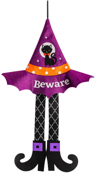Carnival Toys závesná dekorácia čarodejnícky klobúk 75 cm filc fialový