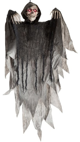 Carnival Toys závesná dekorácia kostra led 90 cm polyester čierna