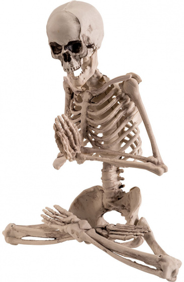 Carnival Toys závesná dekorácia Kostra na jogu 18 cm béžová