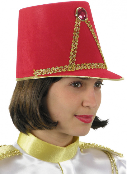Carnival Toys čiapky Mažoretka filc červeno/zlatá jednoveľkosť