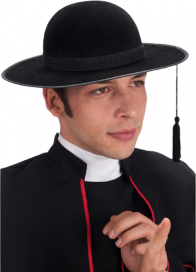 Carnival Toys klobúk Priest filc čierny jednoveľkostný
