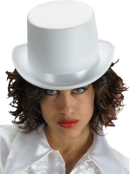Carnival Toys klobúk Top Hat 22 x 32 cm filc biely jednovel