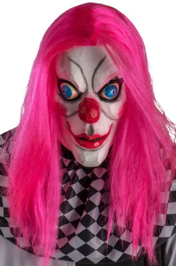 Carnival Toys maska ??na hlavu Horror Clown latexová biela/ružová jednoveľ