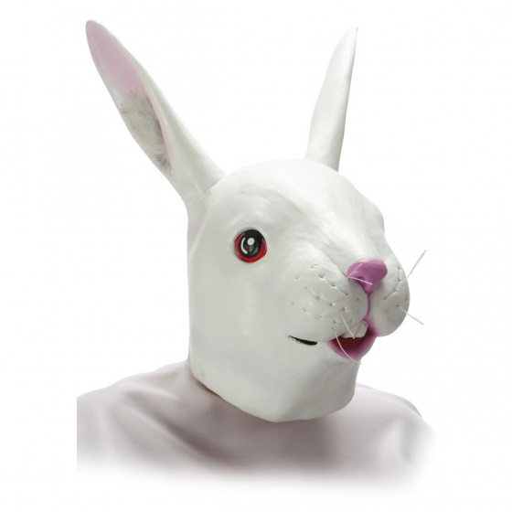 Carnival Toys maska ??na hlavu králik latexová biela/ružová jednoveľ