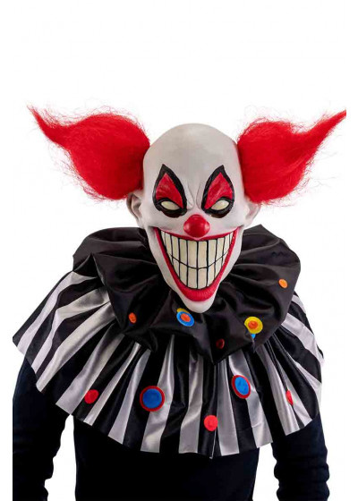 Carnival Toys maska na hlavu usmievavý klaun latexová biela jednovel