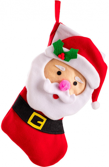 Carnival Toys ponožka Santa 45 cm filc červeno/biela