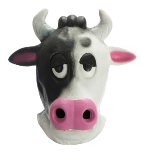 Carnival Toys kravská maska ??latexová biela/čierna/ružová jednoveľ