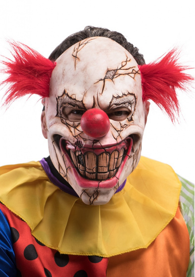 Carnival Toys maska ??Klaun pánska latexová prírodná/červená jednoveľ