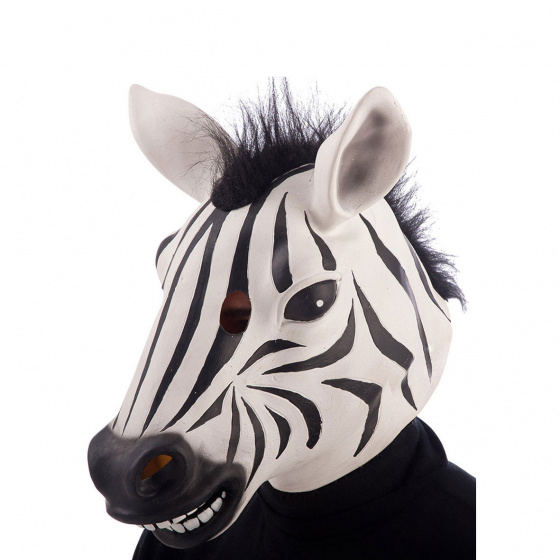 Carnival Toys maska ??na hlavu Zebra latexová biela/čierna jednoveľ