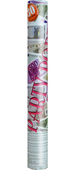 Carnival Toys partypopper Euro 7-8 metrový 30 cm kartón biely/fialový