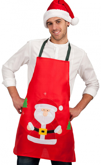 Carnival Toys zástera santa claus polyester červená/biela jednoveľ