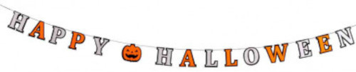 Carnival Toys girlanda Happy Halloween 120 cm filc oranžovo/strieborná