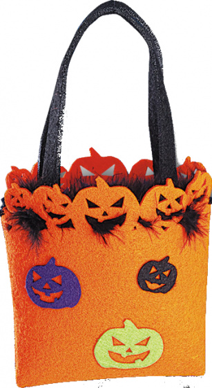 Carnival Toys taška Halloweenskej mačky 13 x 12 cm filc čierna