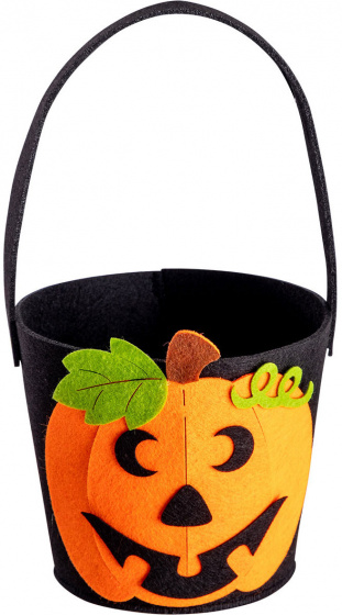 Carnival Toys taška tekvica junior 26 cm filc oranžová/čierna