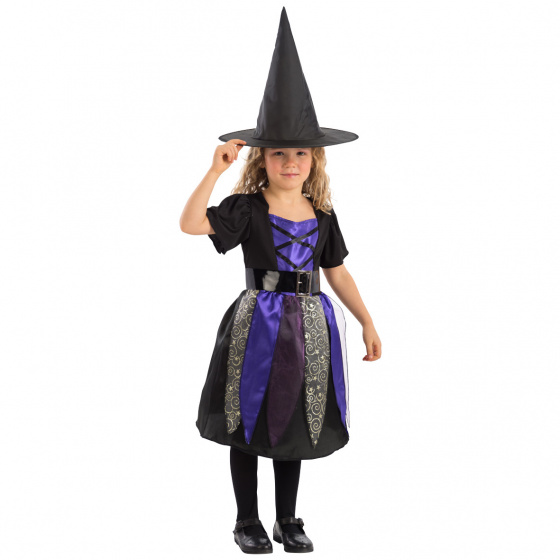 Carnival Toys šaty Witch girls polyester fialová veľkosť 126
