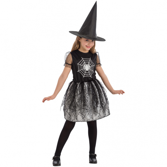 Carnival Toys Šaty Witch girls polyester strieborná veľkosť 126