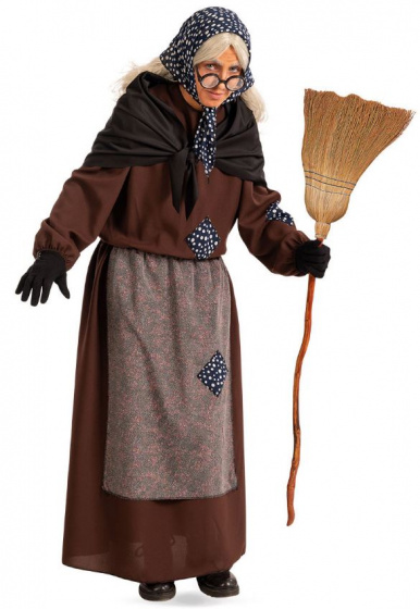 Carnival Toys šaty La Befana dámske plátené hnedé veľ. 42-48