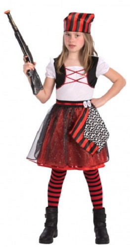 Carnival Toys verkleedjurk piraat meisjes rood maat 4 jaar
