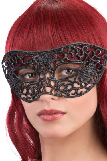Carnival Toys dress up mask trblietky dámske čierne jednoveľkosť