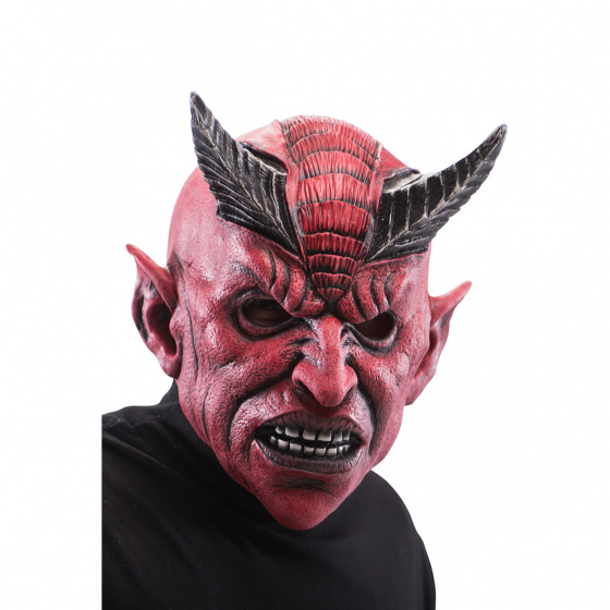 Carnival Toys kostýmová maska ??diabolka latexová červená/čierna jednoveľ
