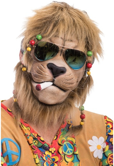 Carnival Toys maska ??hippie lev latexová hnedá jednoveľkosť