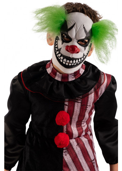 Carnival Toys maska ??hororový klaun latexová biela/čierna jednoveľkosť