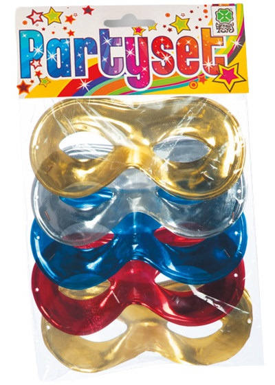 Carnival Toys obliekacie masky lesklé jednoveľkosť 5 kusov