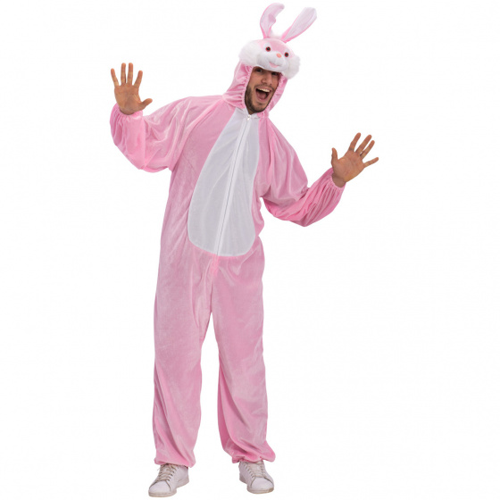 Kostým Carnival Toys Bunny zamatový ružový/biely jednovel