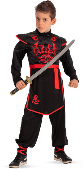 Carnival Toys kostým Samurai junior textilný čierny mt 126